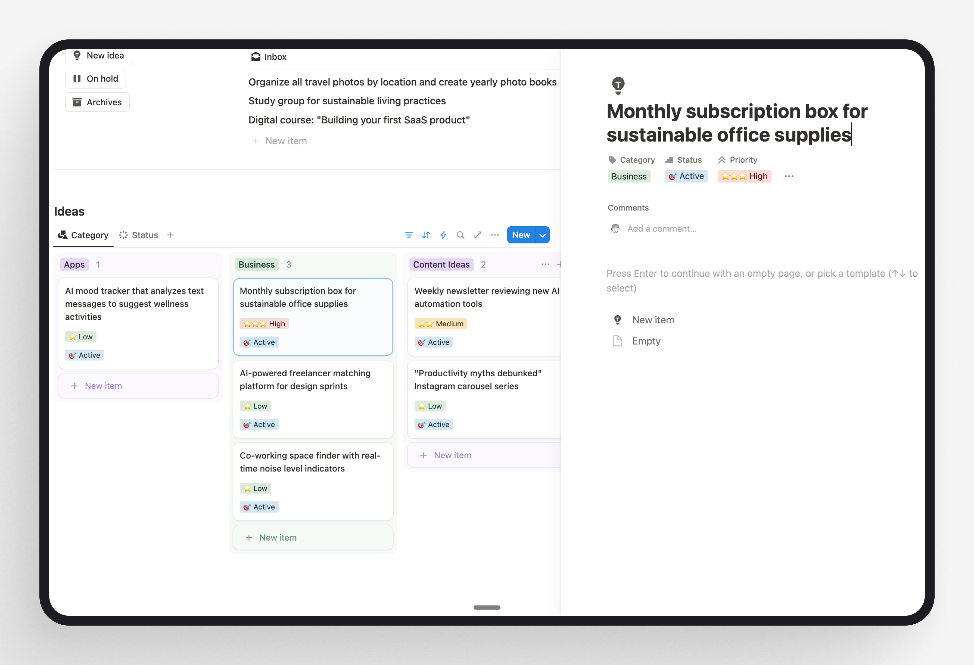 Individual Idea View